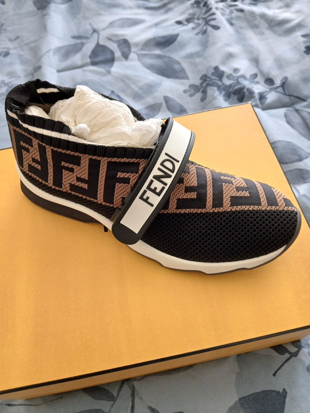 Fendi Women’s Sock Sneaker in Black and Brown